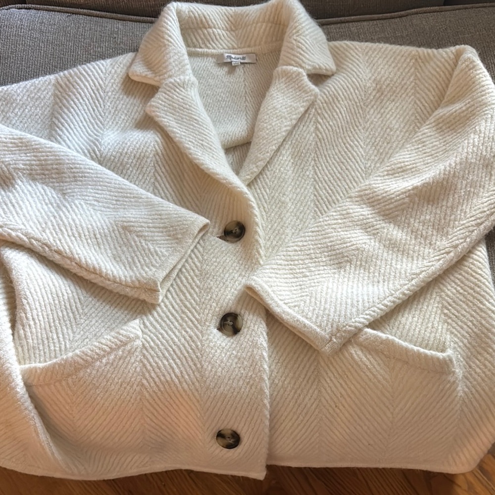 Madewell Herringbone Sweater Blazer